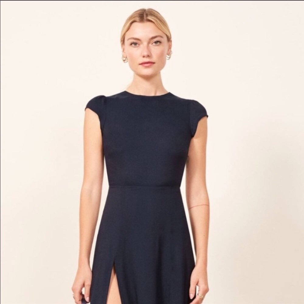 Reformation Gavin Dress in Navy